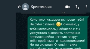Алекс Ход: Кристиночка! Не руби с плеча!